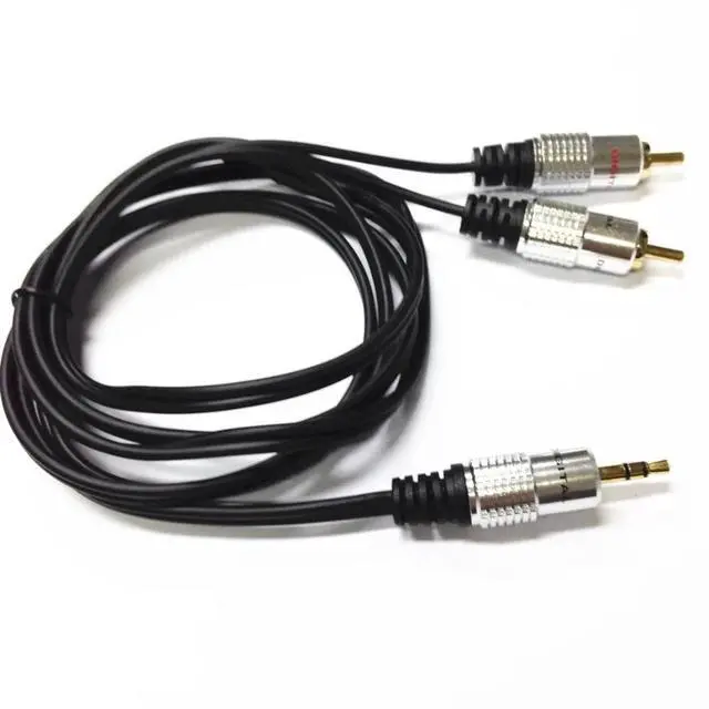 Alt view image 2 of 2 - 3M  PURE 3.5mm Stereo Audio Jack to 2 RCA Twin Phono Plug 24K Gold Cable Lead OFC 3.5mm male to 2RCA male cable  3m