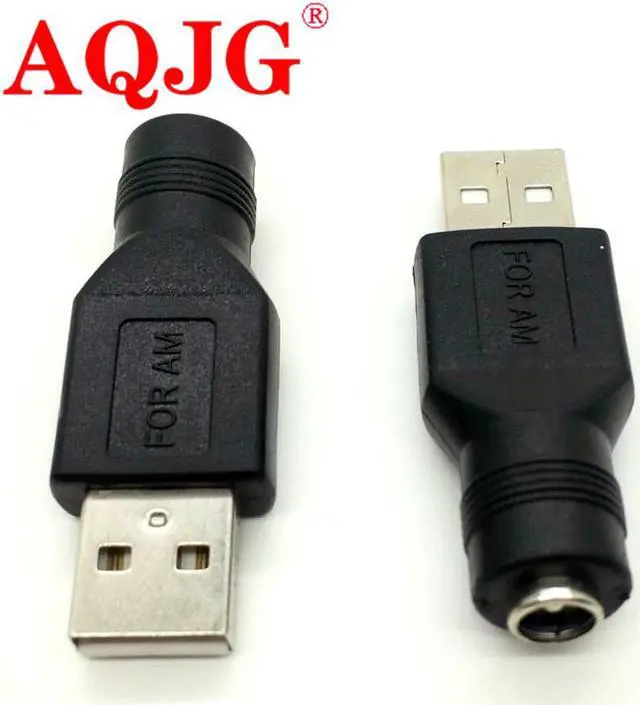 Main image of 2pcs 5.5*2.1 mm female jack to USB 2.0 Male Plug 5V DC Power Plugs Connector Adapter Laptop PC
