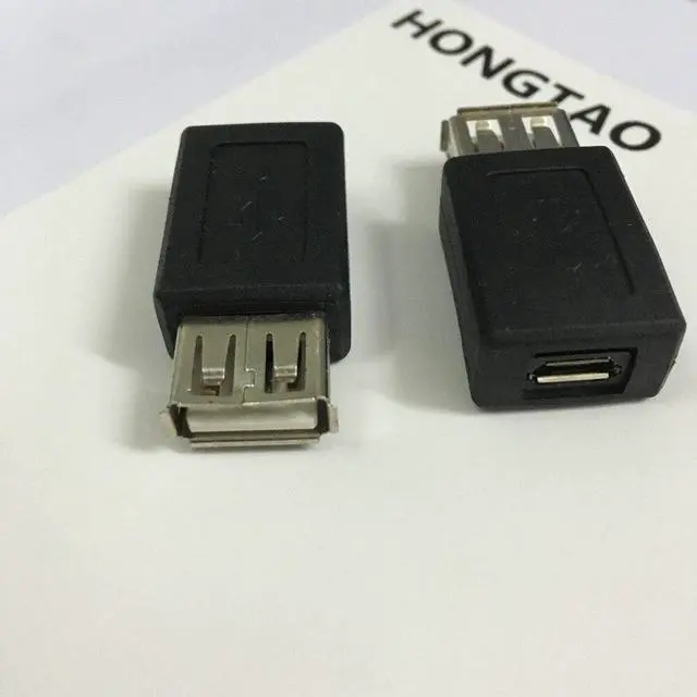 Alt view image 4 of 6 - Black USB 2.0 Type A Female to Micro USB B Female Adapter Plug Converter usb 2.0 to Micro usb connector wholesale