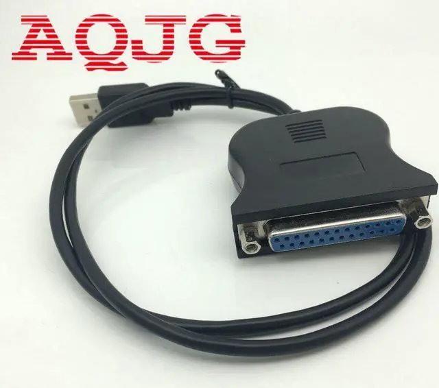 Alt view image 5 of 5 - Black Bi-directional Parallel Interface Communication USB to 25 Pin DB25 Parallel Printer Cable Adapter Cord Converter