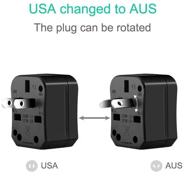 Alt view image 5 of 6 - 1PC Universal US AU EU UK Plug Converter 2 Round Pin Socket Euro Europe Global Travel Wall AC Power Charger Outlet Adapter