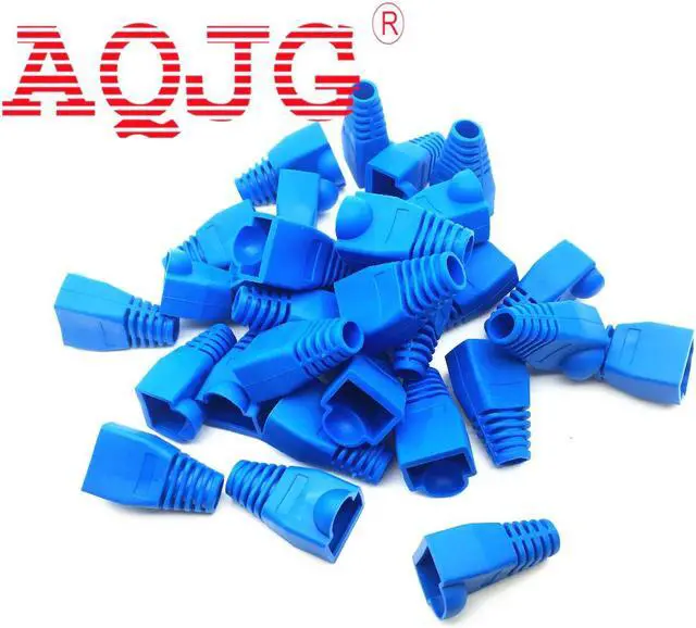 Main image of 100pcs Soft Plastic Ethernet RJ45 Cable Connector Boots Plug Cover Random Color  RJ45 Cat6 Cat5E Plugs Ethernet Network
