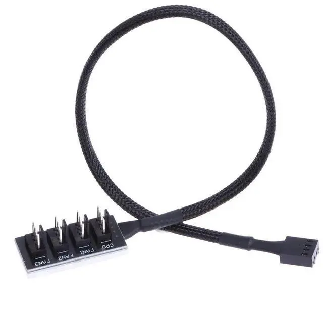 Alt view image 4 of 6 - 4-Port PC PWM Cooling Fan Hub Cooling 4Pin Fan Splitter Cable 1 Female to 4 Male Compatible with 4pin PMW Fan Connector 2021