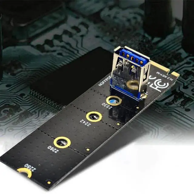 Alt view image 2 of 6 - M.2 to PCI-E X16 NGFF Slot Adapter Card+PCIE 1X to 16X 6Pin Graphics Card Extension Cable Adapter Board for BTC Mining