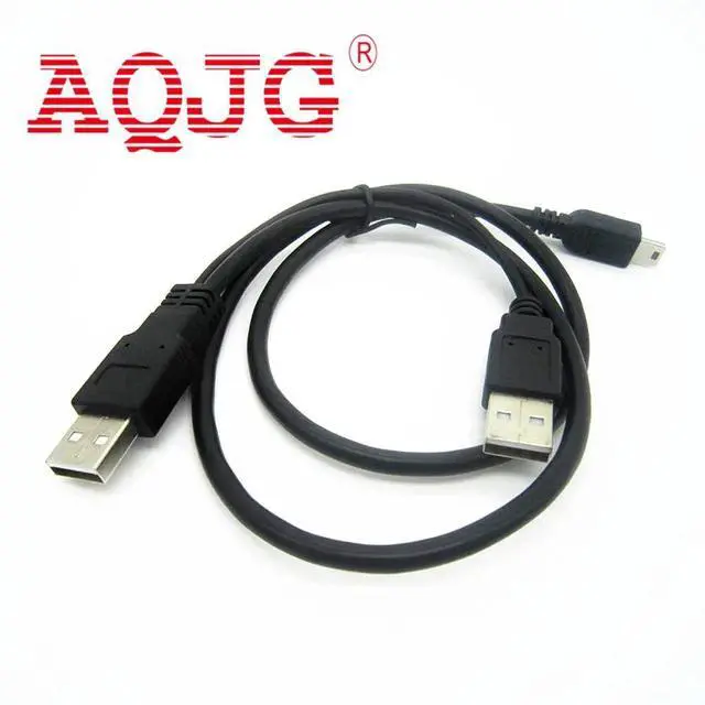 Alt view image 3 of 3 - USB2.0 USB 2.0 double A Type 2A Male to Mini 5 Pin Male Y Cable 0.7m 70cm 2ft For 2.5" Mobile Hard Disk Drive HDD