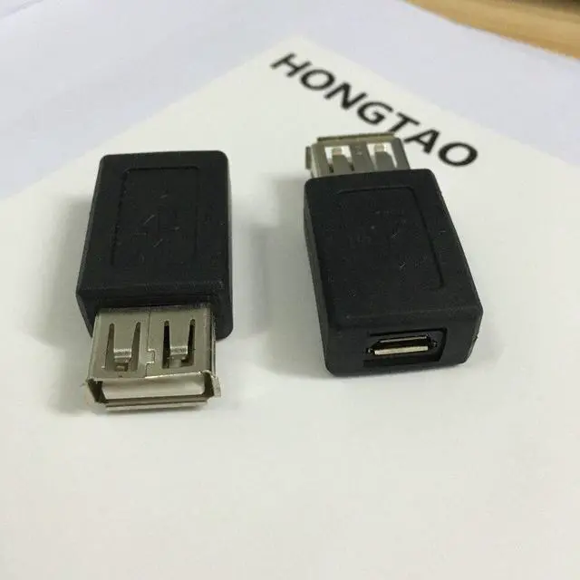 Alt view image 3 of 6 - Black USB 2.0 Type A Female to Micro USB B Female Adapter Plug Converter usb 2.0 to Micro usb connector wholesale