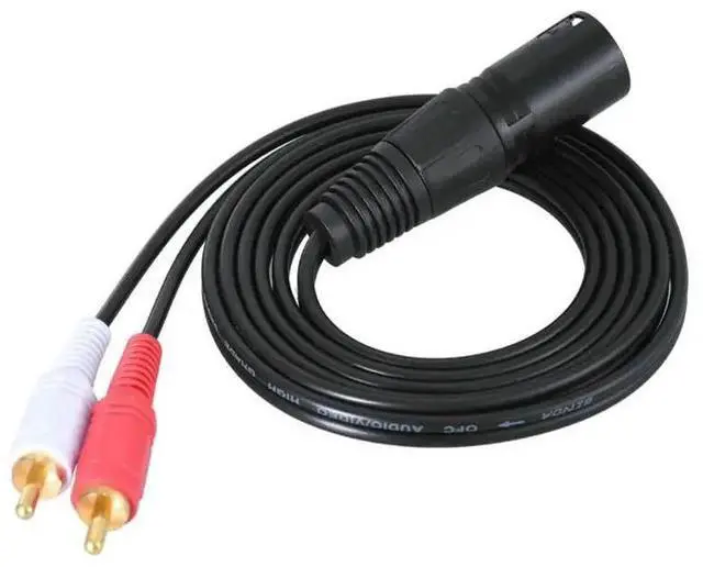 Alt view image 4 of 6 - Audio RCA Cable 2RCA Male to XLR 3 Pin Male Female Cannon Amplifier Mixing Plug AV Cable  XLR to Dual RCA Cable 1.5M