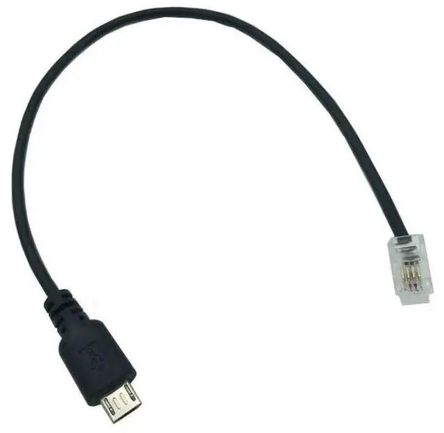 Alt view image 5 of 5 - Extension Cable Adapter USB micro Male to RJ9 4P4C male Converter Wire for  0.25m