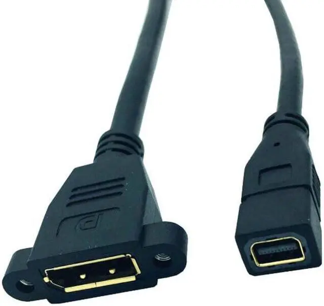 Alt view image 3 of 6 - Cable Mini DisplayPort   to DP Female  Video Adapter Thunderbolt  with Socket Panel Mount