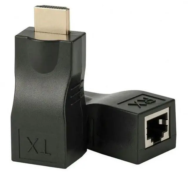 Alt view image 3 of 6 - HDMI  extender rj45 4K 3D HDMI 1.4 30M Extender to RJ45 Over Cat 5e/6 Network LAN Ethernet Adapter
