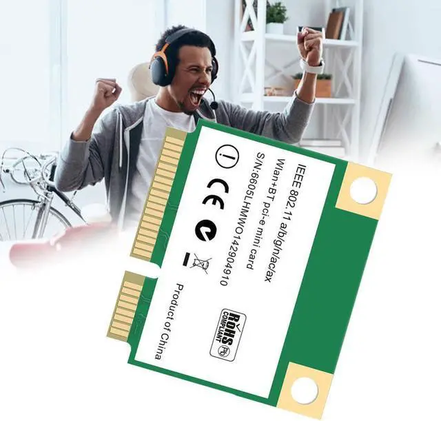 Alt view image 3 of 6 - 1Pcs  Half Mini PCI-E 3000Mbps WiFi 6 Wireless Network Card Bluetooth 5.0 Network 802.11ax/Ac 2.4Ghz/5Ghz Adapter MU-MIMO