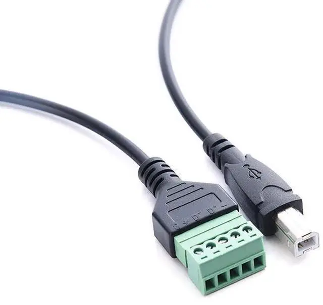 Alt view image 2 of 3 - USB B  revolution green terminal solderless head printer public cable  data signal transmission extension cord