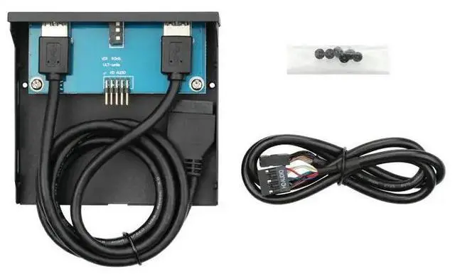 Alt view image 6 of 6 - 3.5" 2 Port USB 3.0 Computer Case Front Panel with 2 in 1 HD Audio Output and Microphone Input Port