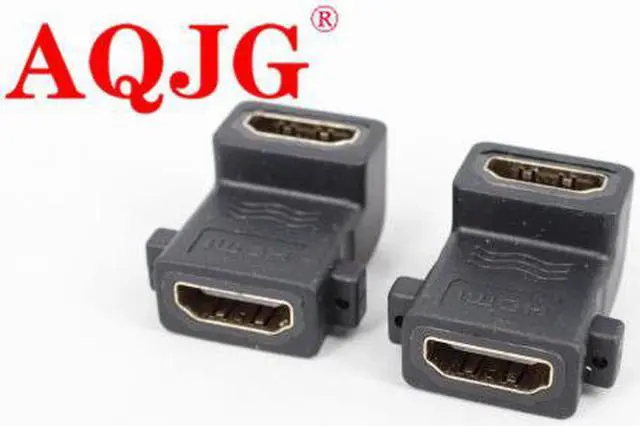 Main image of 10pcs 90 Degree Right Angle HDMI Female to Female Coupler Adapter Converter L Shaped HDMI F/F Connector with Screw Lock