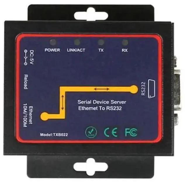 Alt view image 4 of 5 - RS232 to Ethernet Converter Industrial Single serial Device server port networking server connector
