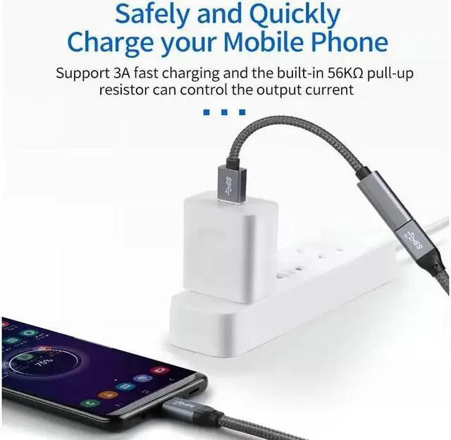 Alt view image 3 of 6 - USB C  Type-C Female to USB 3.0 A Male Adapter Cable