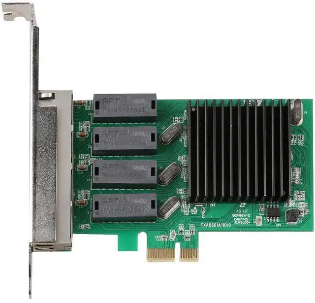 Alt view image 3 of 4 - Network Card 4 Port Gigabit Ethernet 10/100/1000M PCI-E PCI Express to 4x Gigabit Ethernet Network Card LAN Adapter