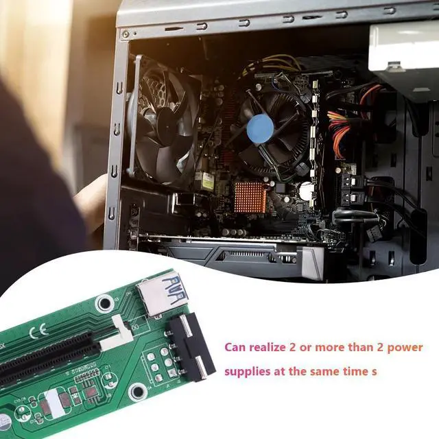 Alt view image 2 of 6 - PCI-E Graphics Card Riser USB3.0 Cable PCI-E 1X to 16X Extender for GPU BTC