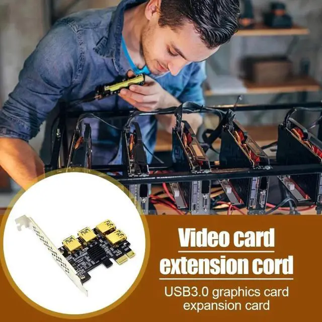 Alt view image 5 of 6 - Riser USB 3.0 PCI-E Express 1x to 16x Riser Card Adapter PCIE 1 to 4 Slot PCIe Port Multiplier Card for BTC Miner Mining