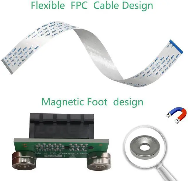 Alt view image 6 of 6 - PCI e riser Extension Cable PCIe riser Adapter Card PCIe to PCI express 1x Extender Flexible PC Cable for Graphics Card