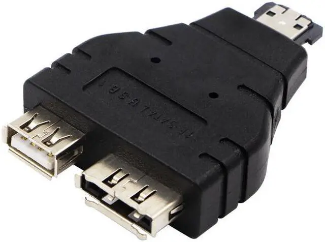Alt view image 3 of 4 - Wholesale Power eSATA To eSATA + USB Combo Splitter Converter Adapter Connector Hard Disk Cable Dual Port Converters Universal
