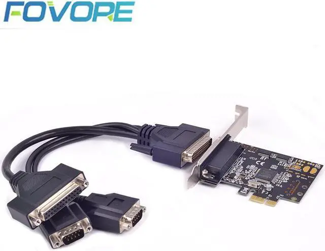 Main image of 2 port Serial DB9 RS232 Parallel DB25 PCI e Adapter Serial DB9 RS232 Parallel DB25 to PCI e Adapter RS-232 PCIe PCI-e Card