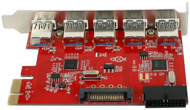 Alt view image 3 of 6 - PCIE To  5 Ports USB3.0 PCI Experss Expansion Card With  19/20PIN SATA  Interface for Windows XP/7/8/8.1/10