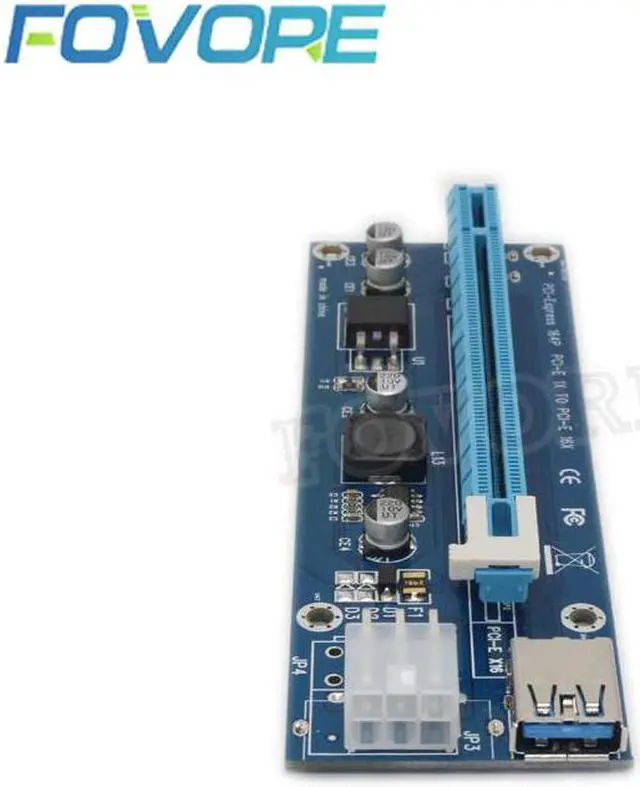 Alt view image 2 of 6 - PCIE Riser PCI-E 1X to 16X Riser Card 60CM USB 3.0 PCI Express SATA to 6Pin Power Cable for BTC Bitcoin Mining Antminer Miner