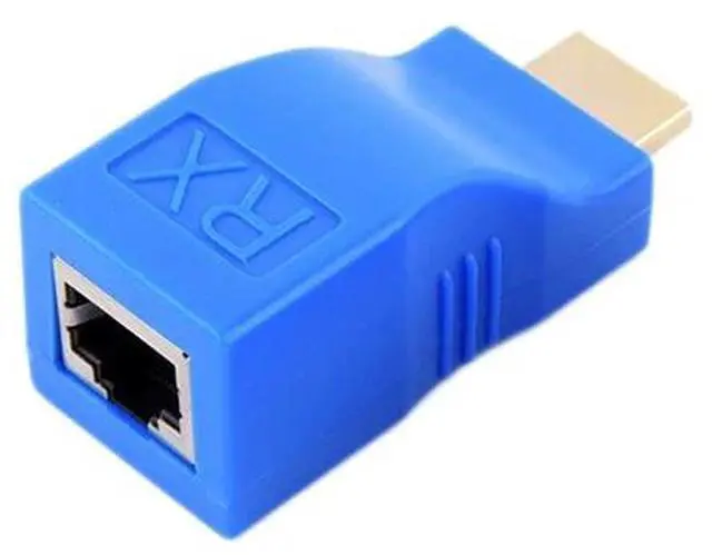 Alt view image 3 of 6 - HDMI Extender 1080P RJ45 Ports LAN Network HDMI Extension up to 30m Over CAT5e/6 UTP LAN Ethernet Cable for HDTV Monitor 1 Pair