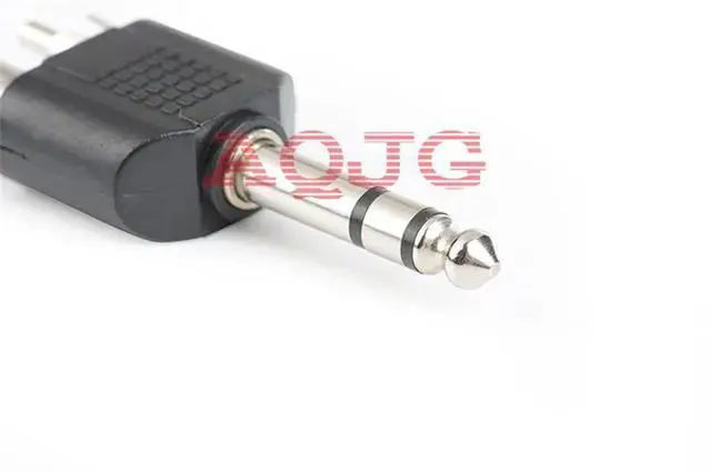 Alt view image 3 of 4 - 100pcs/lot Stereo Sophomore Jack 6.35 Audio Connector Plug Turn Dual RCA Lotus Male, 6.5 One Point Two Male Lotus
