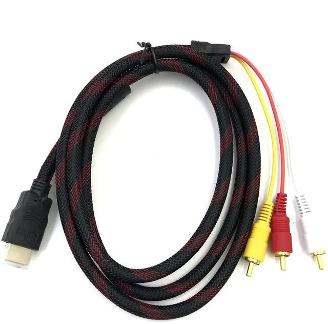 Main image of High Qulity 1.5m Hdmi Male To 3 Rca Video Audio Av Cable Cord Adapter For Tv Hdtv Dvd 1080p High Definition Video Output