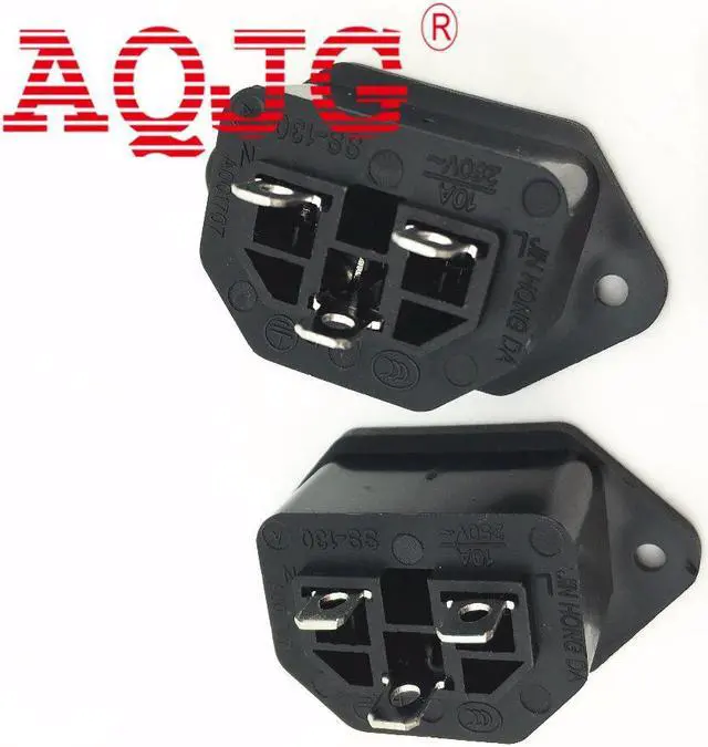 Alt view image 3 of 5 - Chassis Female 15A/250V 3PIN 05231 AC IEC C13 C14 Inline Socket Plug Adapter Mains Power Connector Power Supply Output Outlet