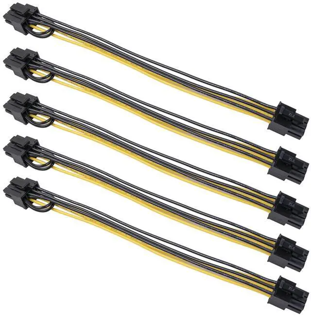 Alt view image 3 of 6 - PCI Express PCIE PCI-e 6 pin Female to PCI-E 6+2 8 pin Female GPU Power Cable Splitter Adaptor Adapter Converter 20CM