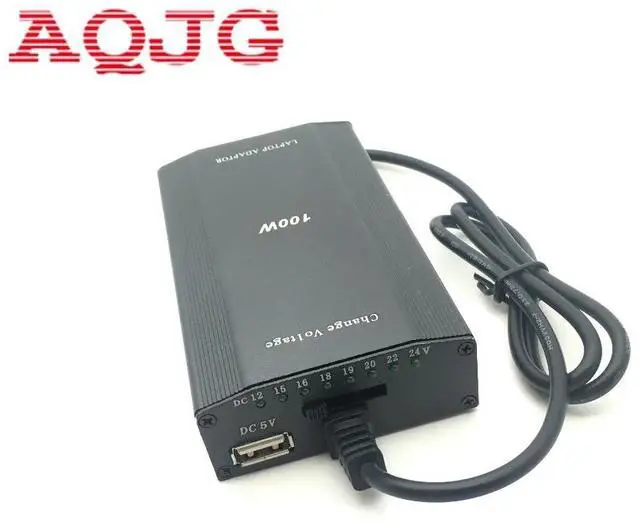 Alt view image 4 of 6 - Metal Universal Adapter for Laptop In Car DC Charger Notebook AC Adapter Power Supply 100W  with cigarette lighter Ac cable