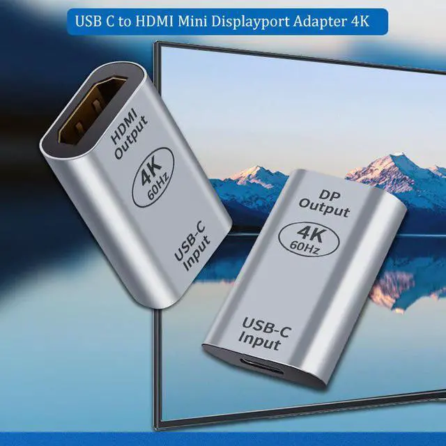 Alt view image 5 of 6 - USB C to HDMI Mini Displayport Adapter 4K 60Hz USB Type c female to Mini DP Converter for Macbook Pro Huawei Mate 20