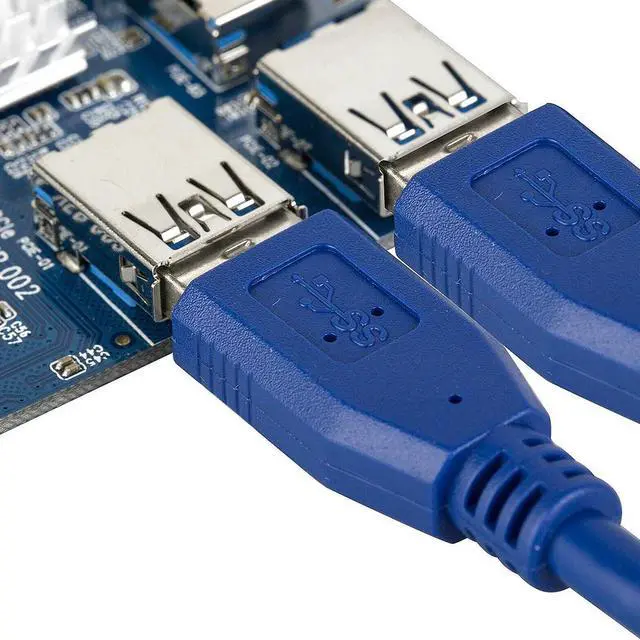 Alt view image 6 of 6 - PCI-E 1 to 4 PCI-E Adapter 16X slots Riser Card PCI-E 1X to External 4 PCI-e slot Adapter PCIe Multiplier Card for Bitcoin Miner