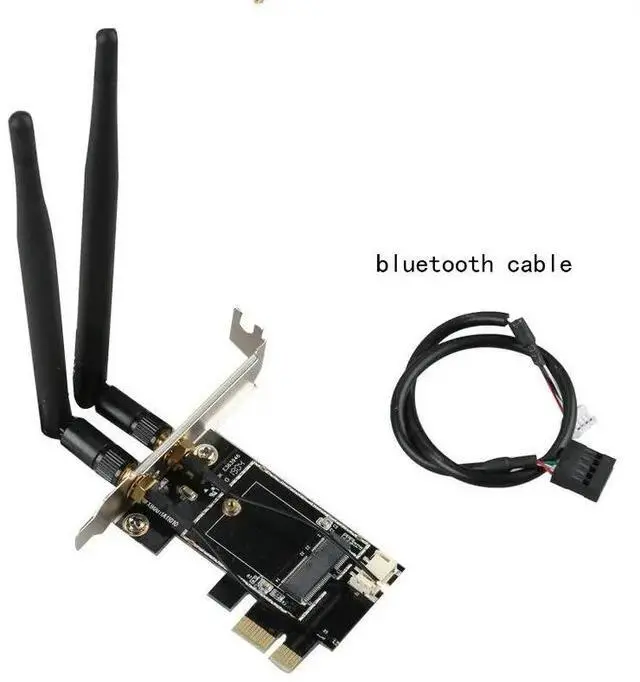 Alt view image 2 of 6 - Wireless WiFi Bluetooth Network Card PCIe to M.2 Expansion Card PCI Express wifi adapter M2 NGFF