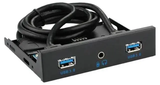 Alt view image 4 of 6 - 3.5" 2 Port USB 3.0 Computer Case Front Panel with 2 in 1 HD Audio Output and Microphone Input Port