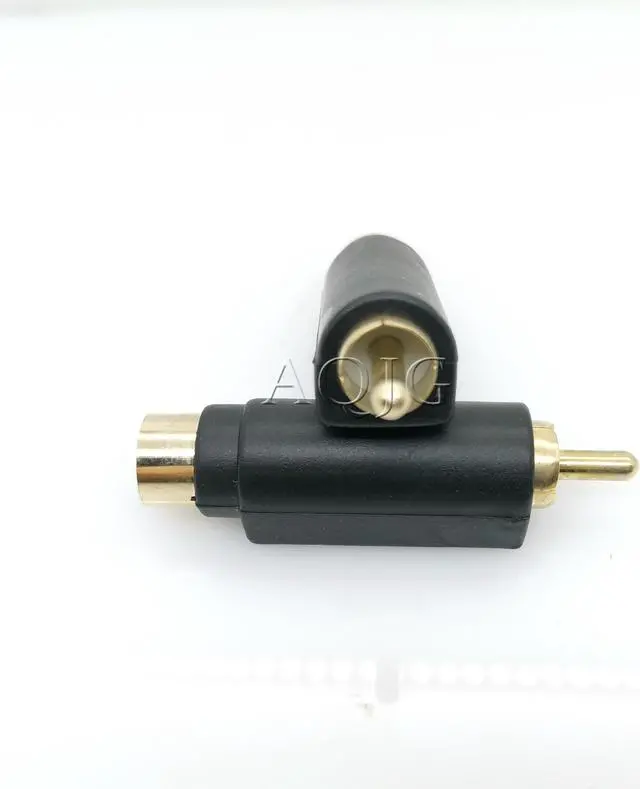 Alt view image 3 of 6 - S-video MINI DIN 4PIN Plug Female to AV RCA Plug male Audio extension Adaptor Gold Plated