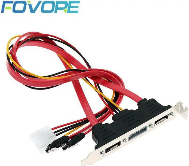 Main image of Dual SATA to 2 Ports eSATA + 4 Pin IDE Power PCI Bracket Slot Cable