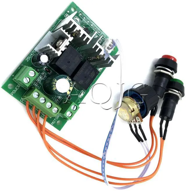 Alt view image 5 of 5 - PWM dc motor speed controller 10A CW CCW Self reset digital display 0~100% adjustable drive module Input 6V~55V