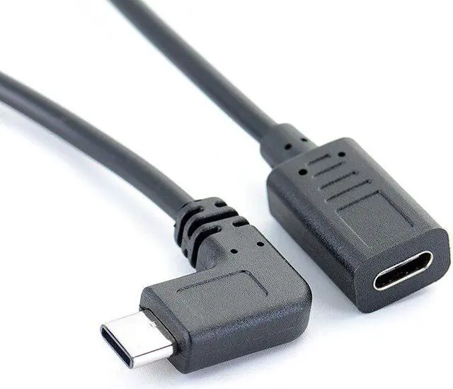 Main image of 0.3 Meters Type-C USB 3.1 Male to USB-C Female 90 degree Extension Data Cable Extender Cord Reversible Design