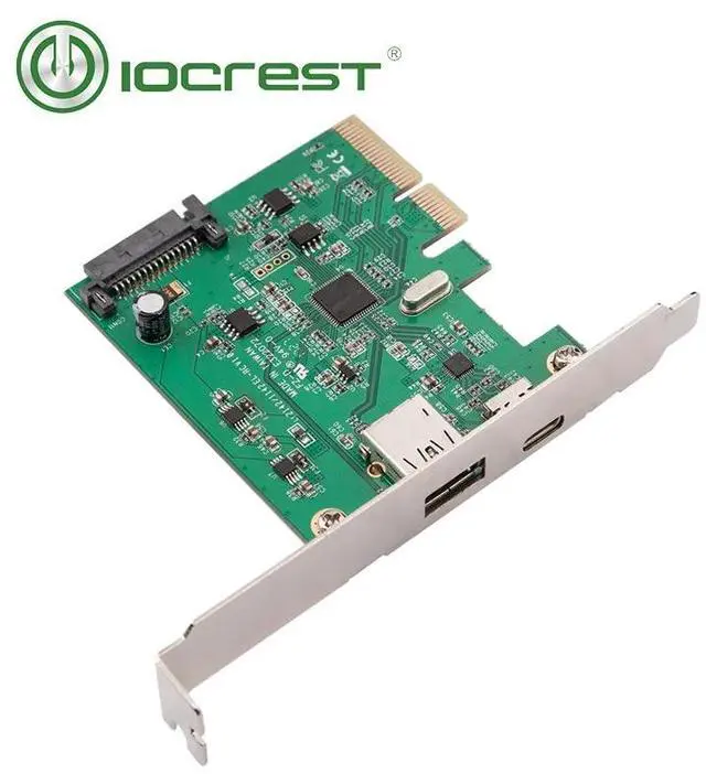 Alt view image 4 of 5 - IOCREST PCI Express to USB3.1 USB-C+ USB3.1 Type-A host controller card up to USB3.1 Gen-II 10Gbps supper speed+ ASM3142 Chipset