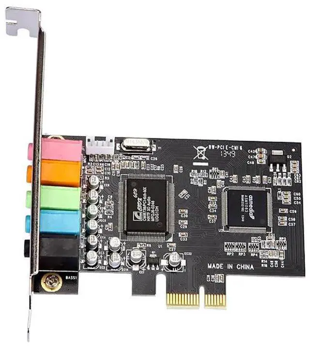 Alt view image 2 of 6 - Sound card PCIE  5.1 channels CMI8738 Chipset Audio Digital  interface PCI Express SoundCard