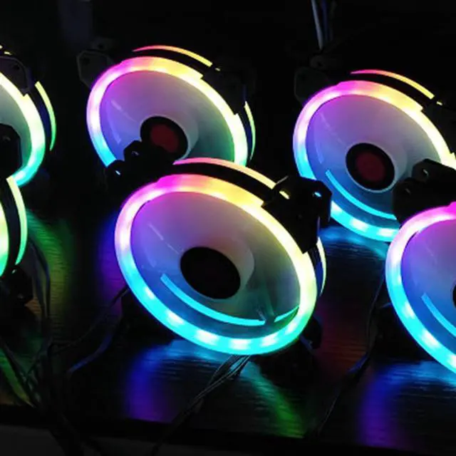 Alt view image 6 of 6 - Practical 12cm Desktop Computer Cooling Fan Silent Fan RGB Chassis Fan Durable Silent Non-slip Cooling Fan