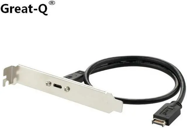 Main image of Great-Q usb3.1 USB 3.1 Front Panel Header type-e Type E to USB-C Type-C C Female Extension Cable 50cm  with Panel Mount Screw