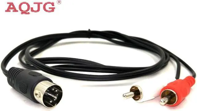 Main image of 5-Pin DIN Male MIDI Cable to 2 Dual RCA Male Plug Audio Cable For Naim, Quad Stereo Systems  150CM