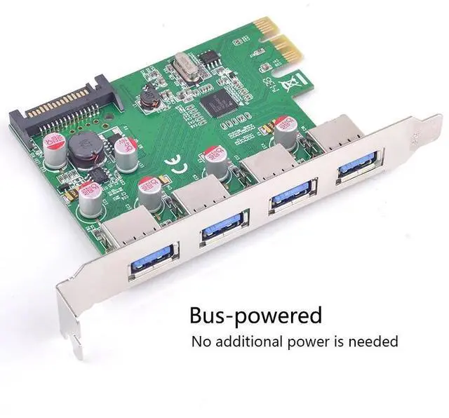 Alt view image 3 of 6 - USB port PCI e card adapter PCI express to USB 3.0 4 ports Adapter Expansion Card USB3 to PCI-e Converter NEC chip