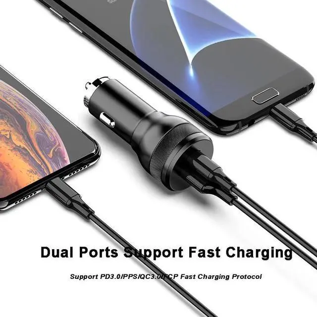 Alt view image 5 of 6 - 63W Fast Car Charger USB-C 45W PPS/PD Quick Charging Adapter For iPhone 12 Pro Max 11 XS Max SAMSUNG S21 Ultra Note 20 QC3.0 4+