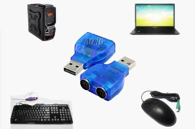 Alt view image 6 of 6 - USB TO PS2 PS/2 Adapter Keyboard Mouse to USB Converter Adapter Adaptor Connector for  Computer  Laptop Usb2.0  Blue
